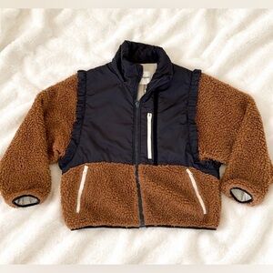 Sandy Liang Brown Teddy Bear Mia Fleece Jacket L